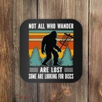 Frisbee Disc Golfing Funny Bigfoot Looking For Discs Coaster thumb 0