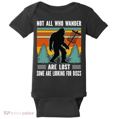 Frisbee Disc Golfing Funny Bigfoot Looking For Discs Baby Bodysuit
