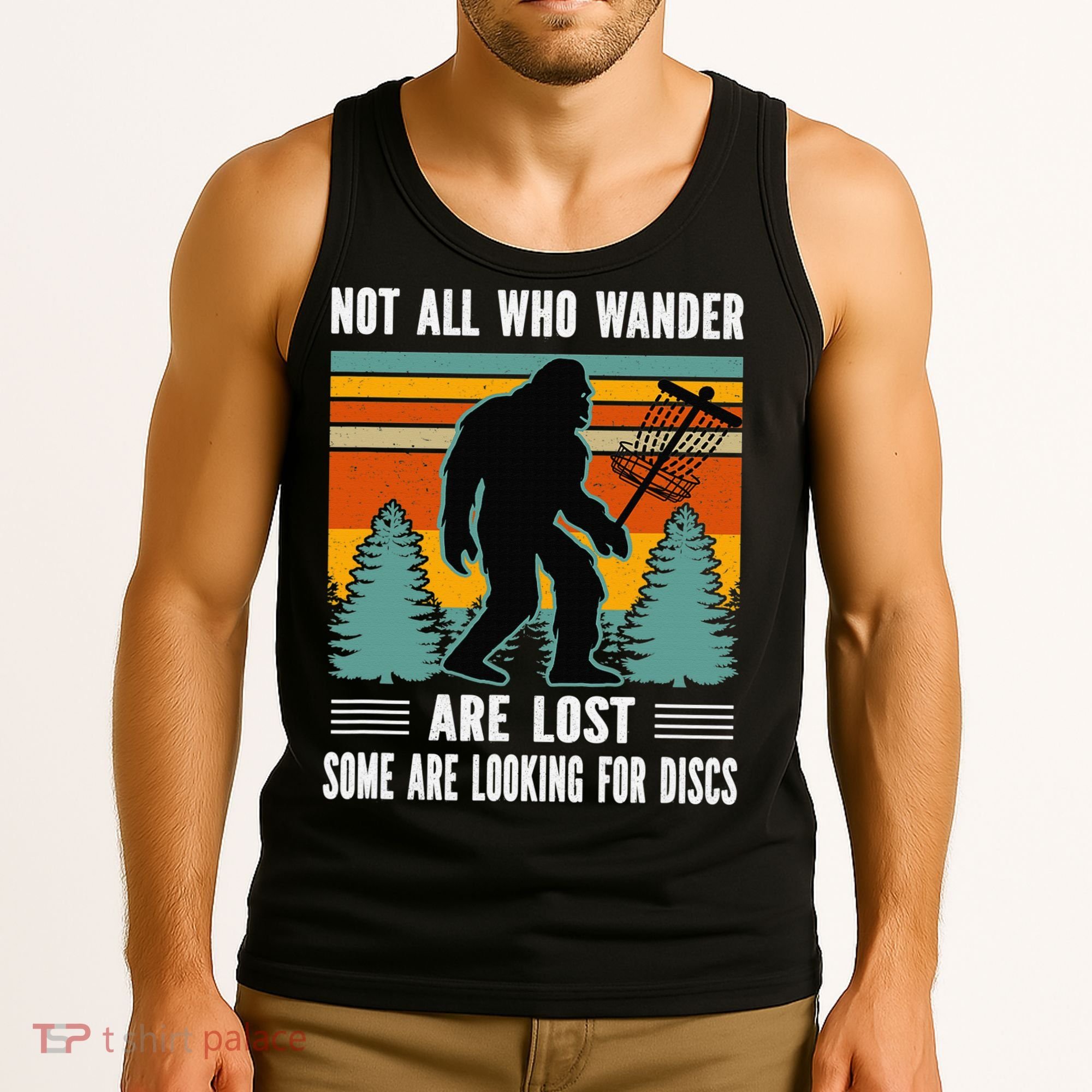 Frisbee Disc Golfing Funny Bigfoot Looking For Discs Tank Top