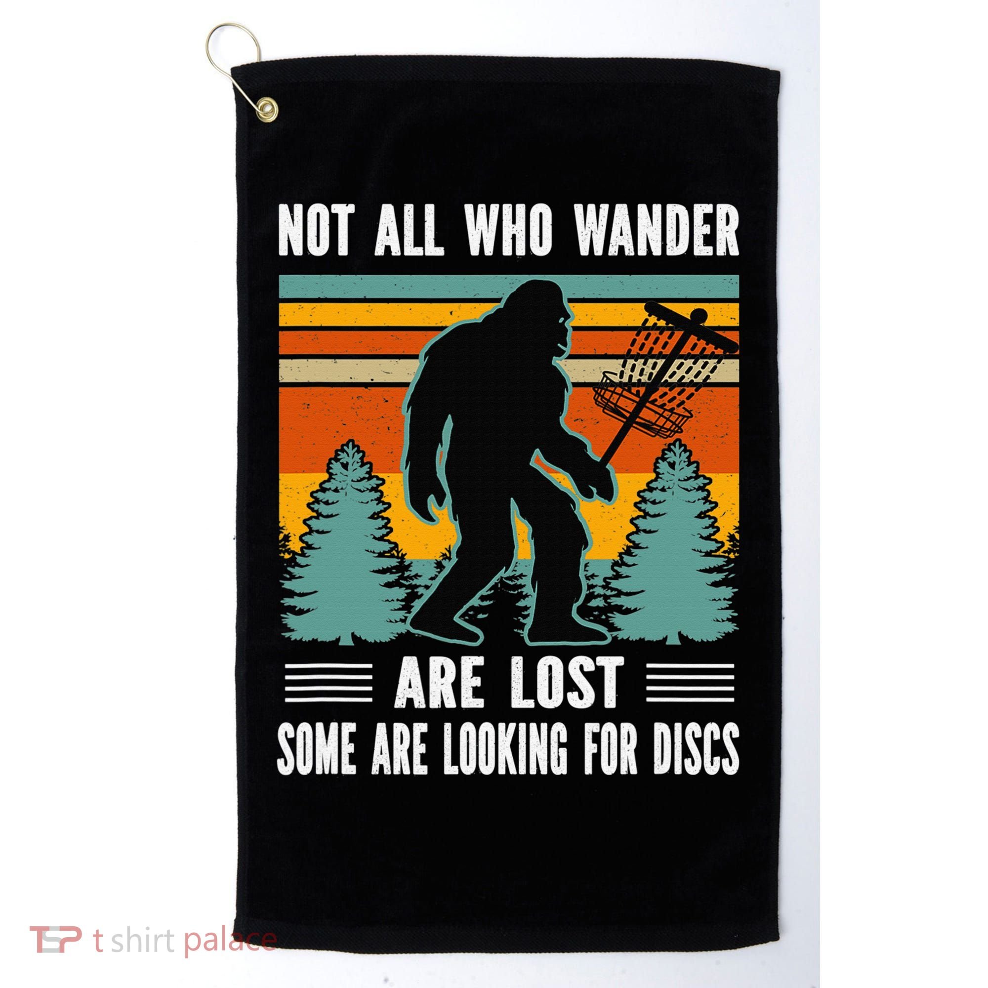Frisbee Disc Golfing Funny Bigfoot Looking For Discs Golf Towel
