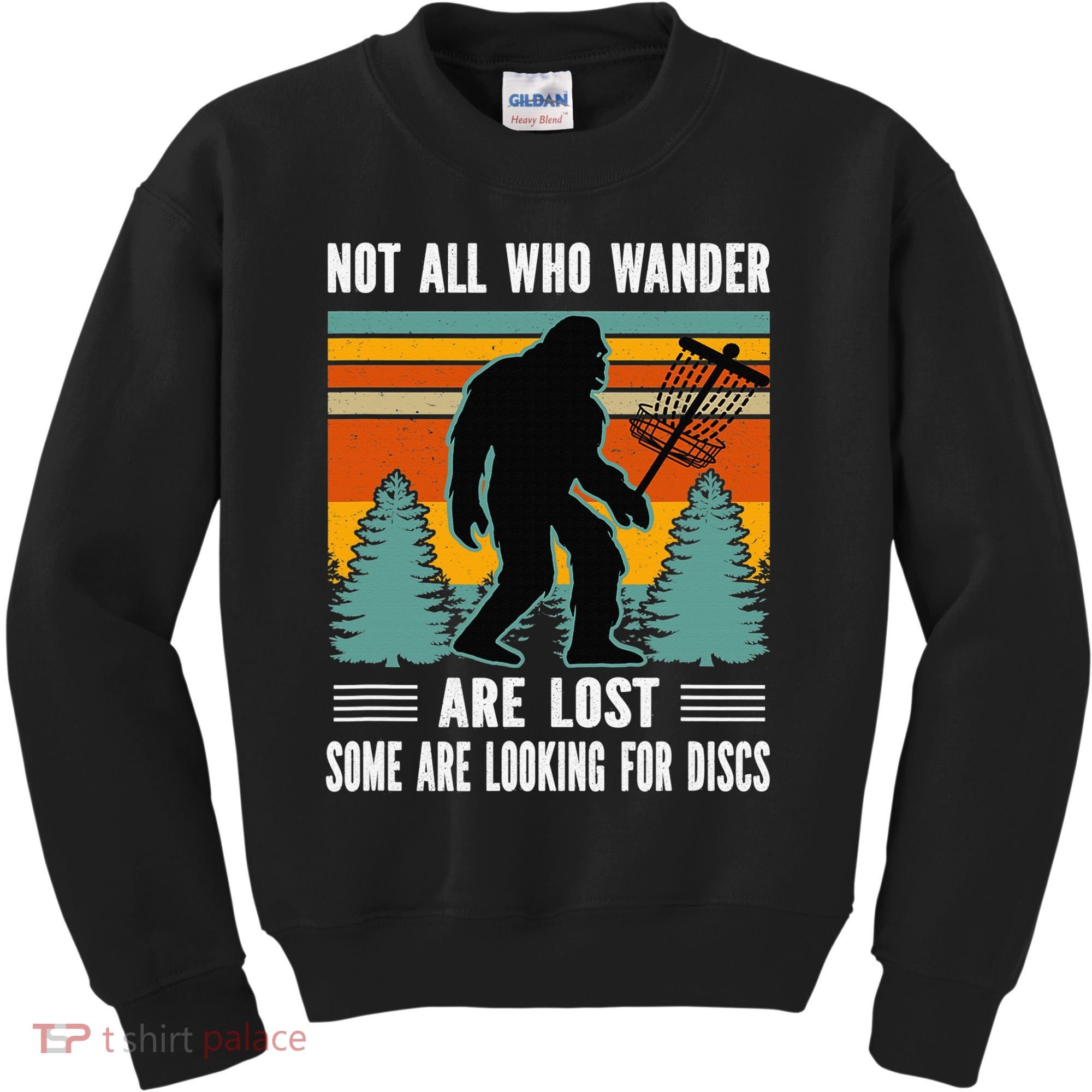 Frisbee Disc Golfing Funny Bigfoot Looking For Discs Kids Sweatshirt
