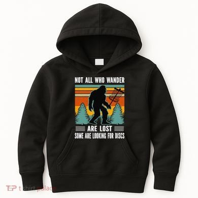 Frisbee Disc Golfing Funny Bigfoot Looking For Discs Kids Hoodie
