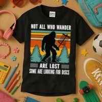 Frisbee Disc Golfing Funny Bigfoot Looking For Discs Kids T-Shirt thumb 3