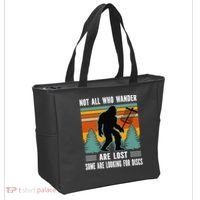 Frisbee Disc Golfing Funny Bigfoot Looking For Discs Tote Bag thumb 2