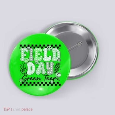 Field Day Green Team Color Field Trip Team Game Competition Button