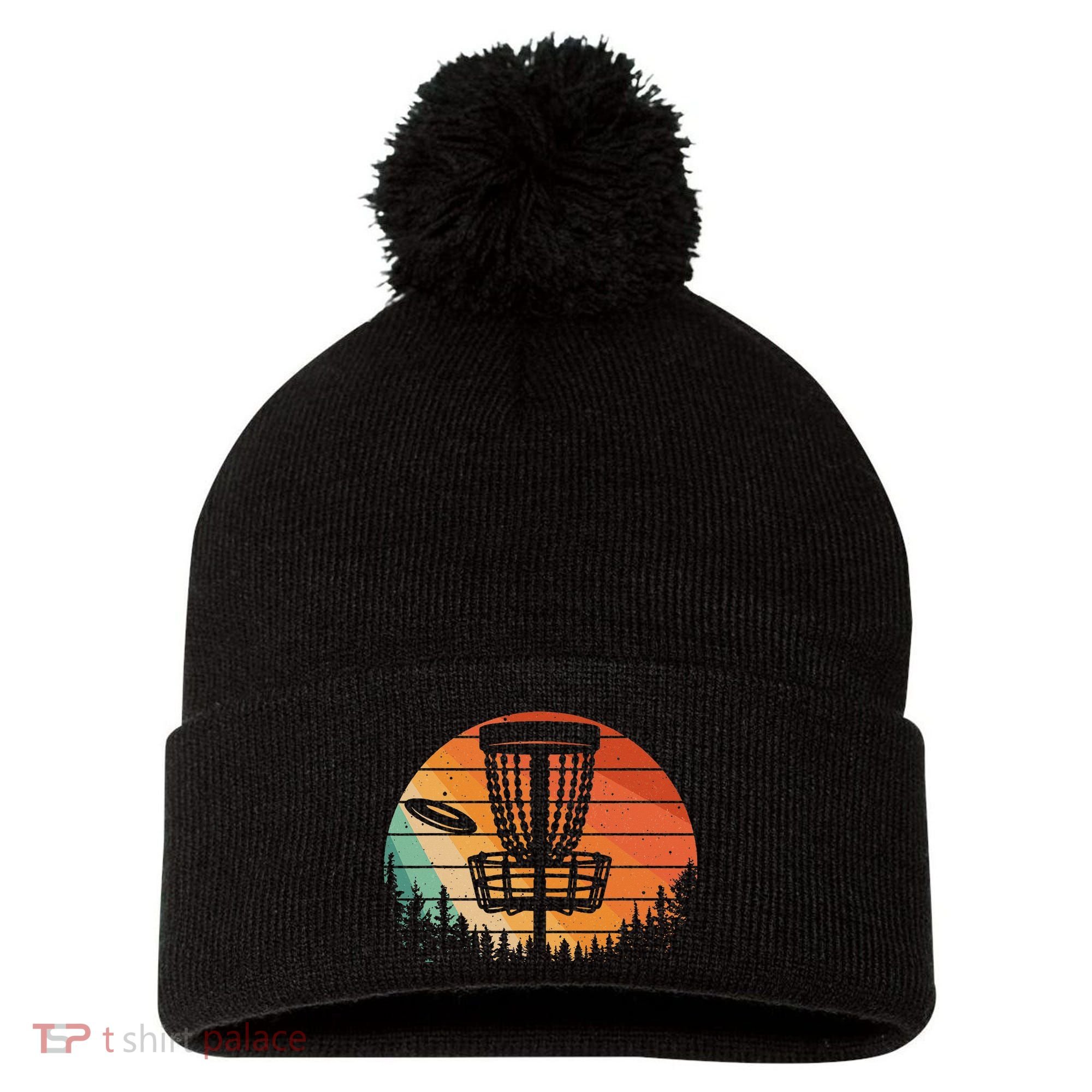 Funny Disc Golf Golfer Disc Golf Pom Pom 12in Knit Beanie