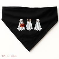 Funny Dog Ghosts Halloween Costume USA-Made Doggie Bandana thumb 0