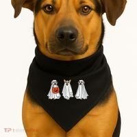 Funny Dog Ghosts Halloween Costume USA-Made Doggie Bandana thumb 1