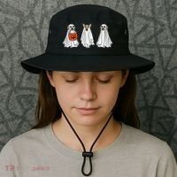 Funny Dog Ghosts Halloween Costume Bucket Hat thumb 3