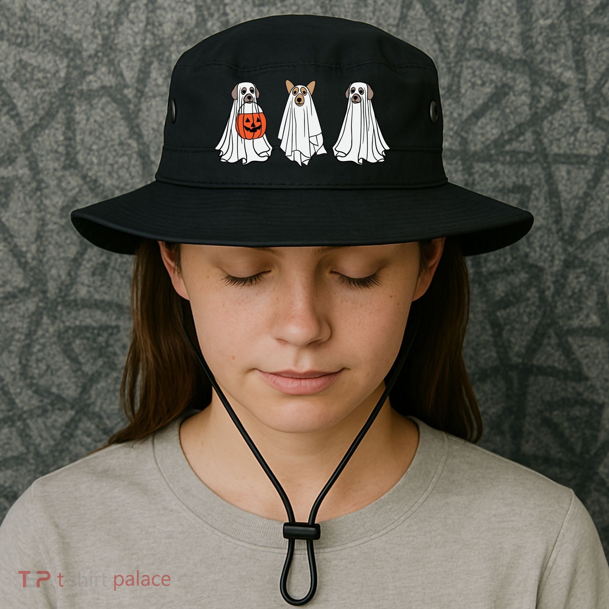 Funny Dog Ghosts Halloween Costume Bucket Hat