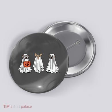 Funny Dog Ghosts Halloween Costume Button