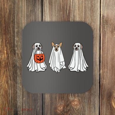 Funny Dog Ghosts Halloween Costume Coaster