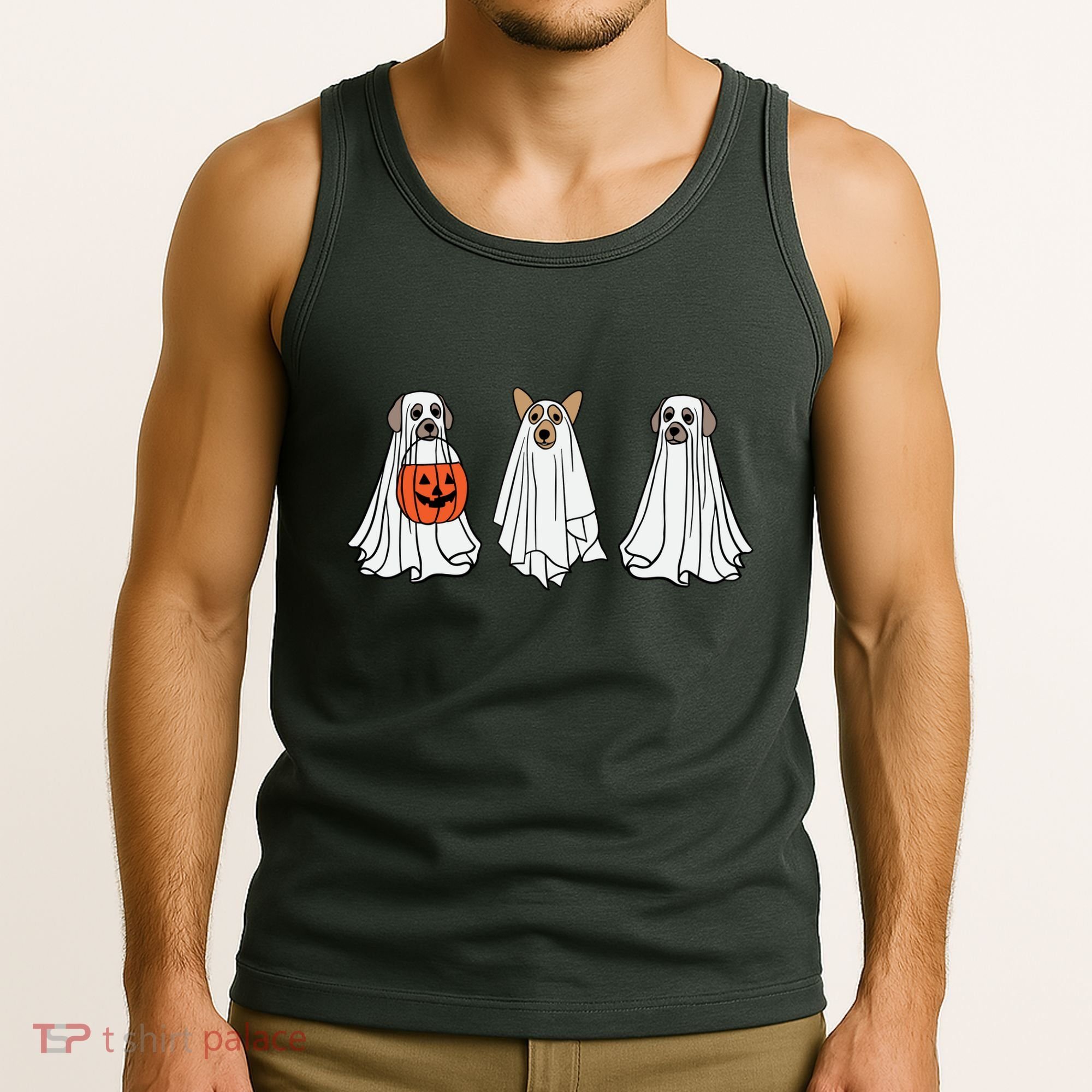 Funny Dog Ghosts Halloween Costume Tank Top