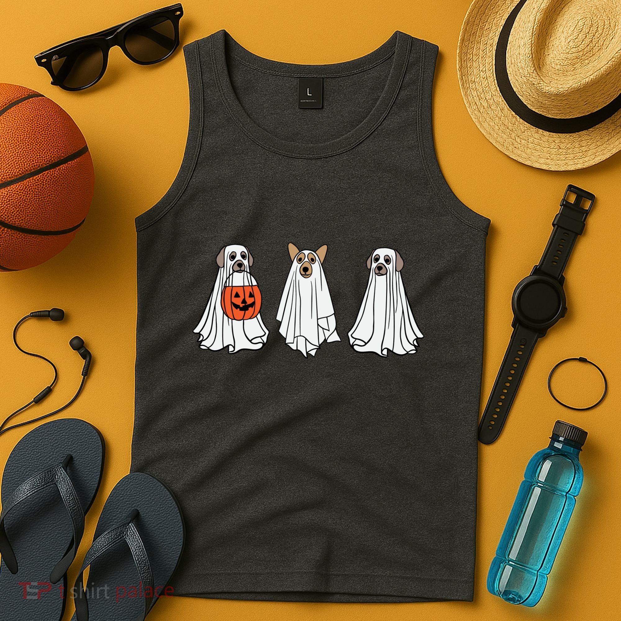 Funny Dog Ghosts Halloween Costume Tank Top