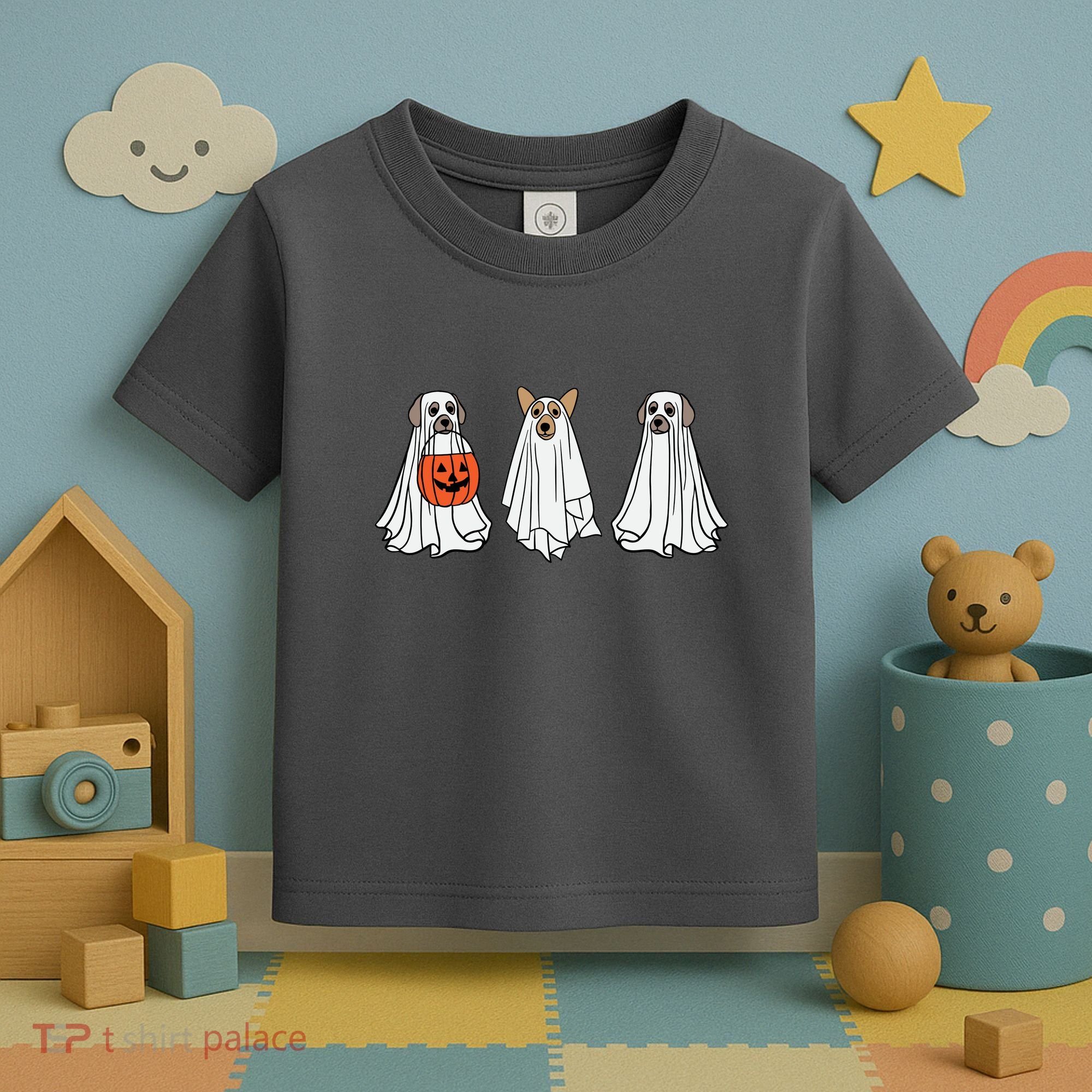Funny Dog Ghosts Halloween Costume Toddler T-Shirt