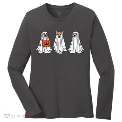 Funny Dog Ghosts Halloween Costume Women's Long Sleeve Shirt