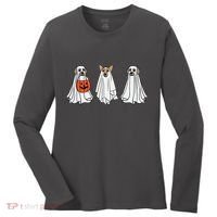 Funny Dog Ghosts Halloween Costume Women's Long Sleeve Shirt thumb 0
