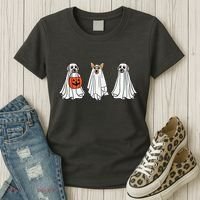 Funny Dog Ghosts Halloween Costume Women's T-Shirt thumb 3