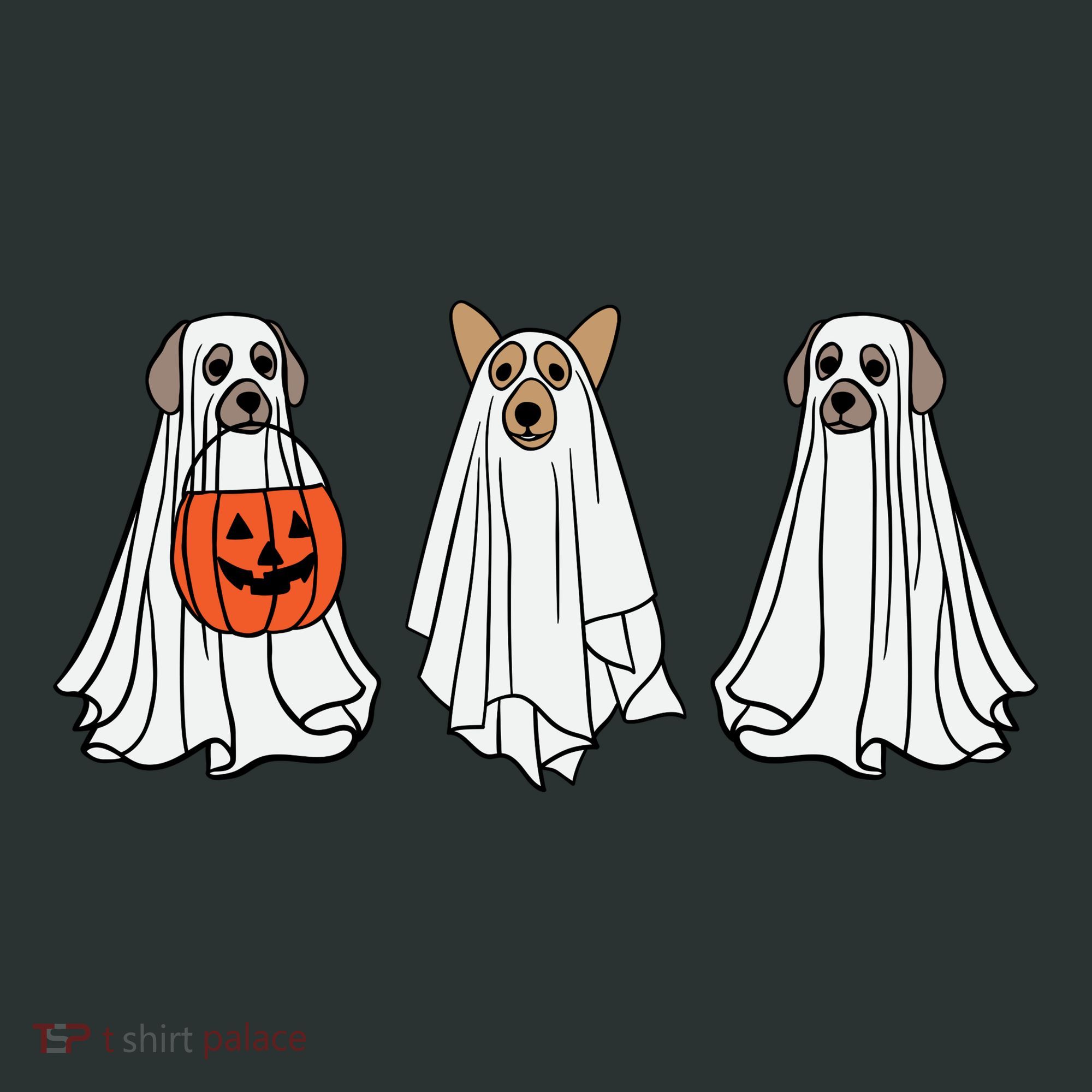 Funny Dog Ghosts Halloween Costume Women's T-Shirt