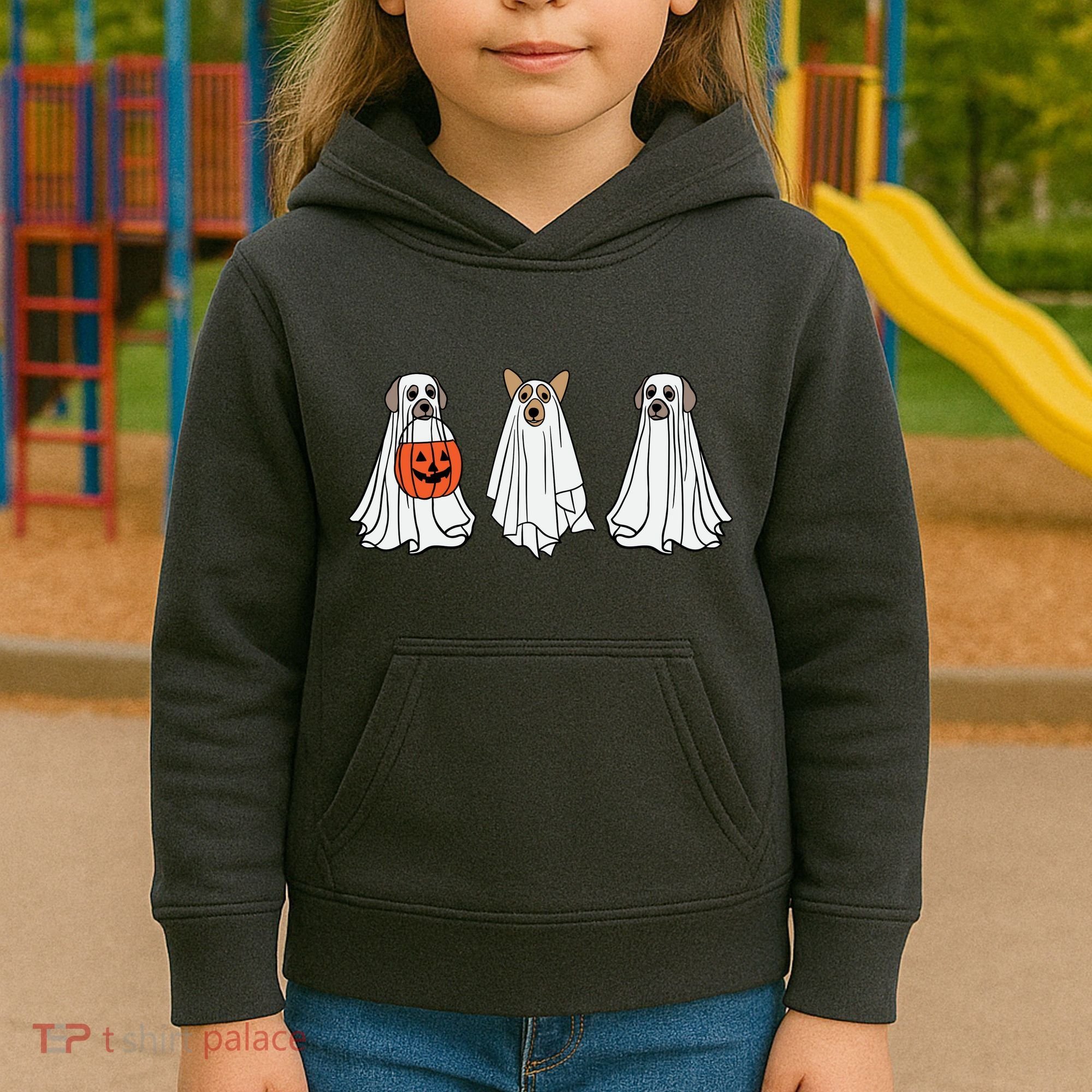 Funny Dog Ghosts Halloween Costume Kids Hoodie