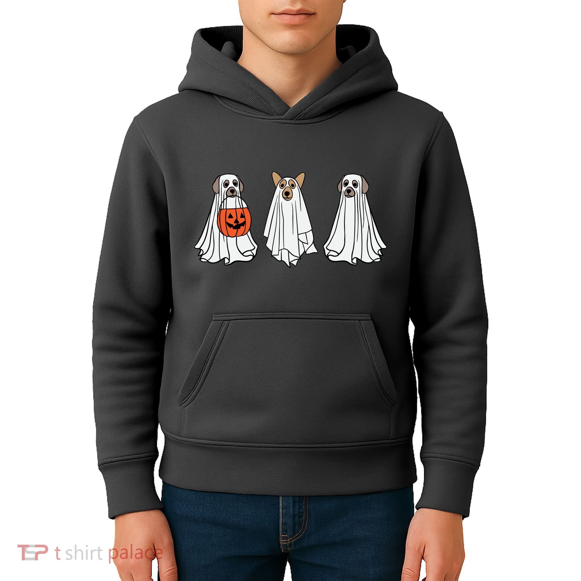 Funny Dog Ghosts Halloween Costume Kids Hoodie