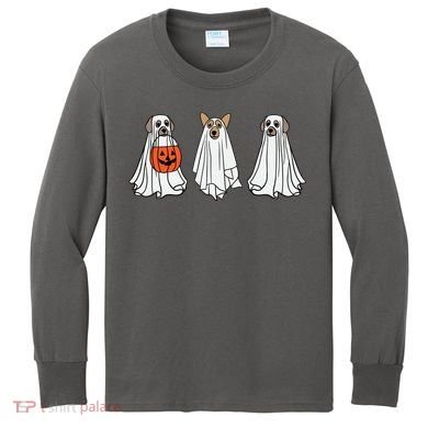 Funny Dog Ghosts Halloween Costume Kids Long Sleeve Shirt