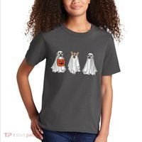 Funny Dog Ghosts Halloween Costume Kids T-Shirt thumb 2