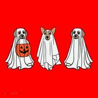 Funny Dog Ghosts Halloween Costume Santa Hat thumb 1
