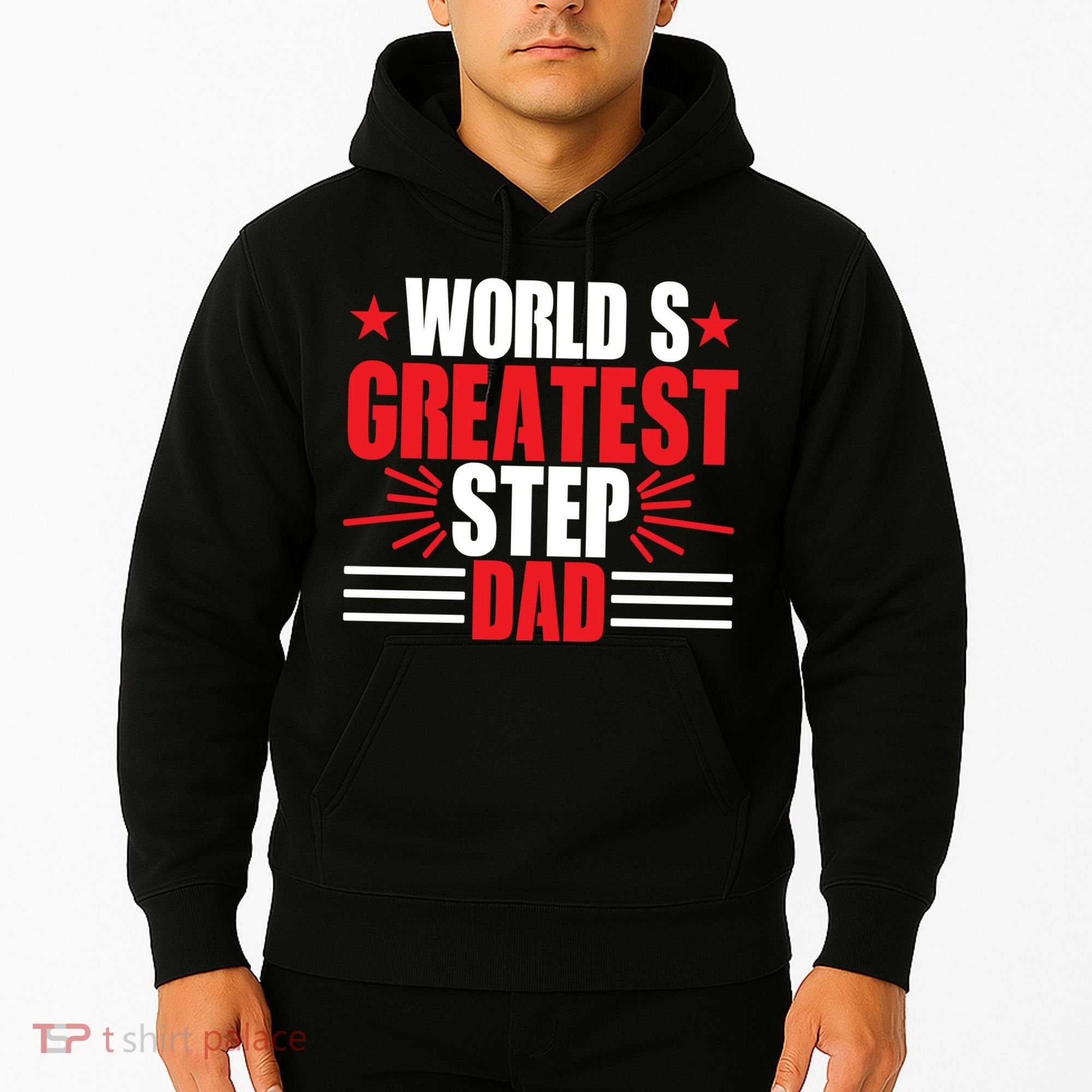Father's Day Gift, World's Greatest Step Dad Plus Size Shirts For Dad Son Family Hoodie