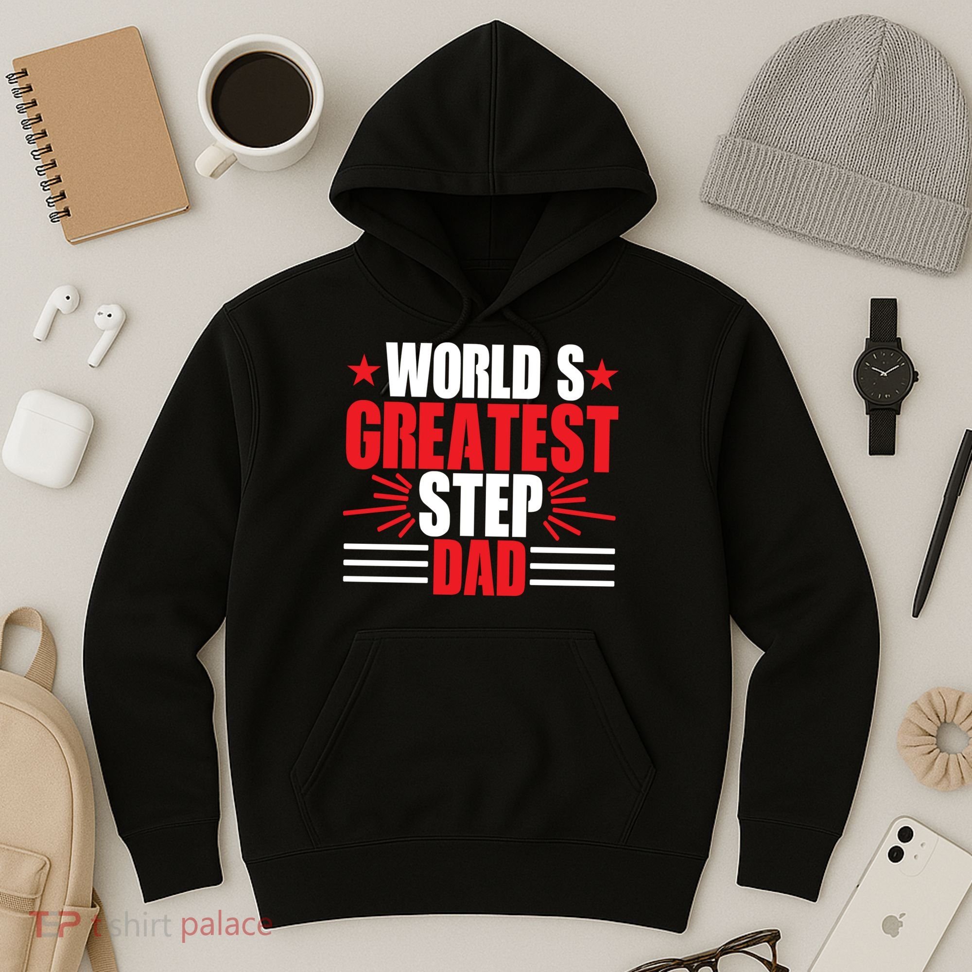 Father's Day Gift, World's Greatest Step Dad Plus Size Shirts For Dad Son Family Hoodie