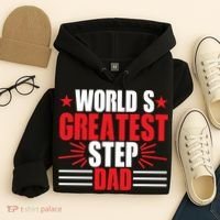 Father's Day Gift, World's Greatest Step Dad Plus Size Shirts For Dad Son Family Hoodie thumb 4