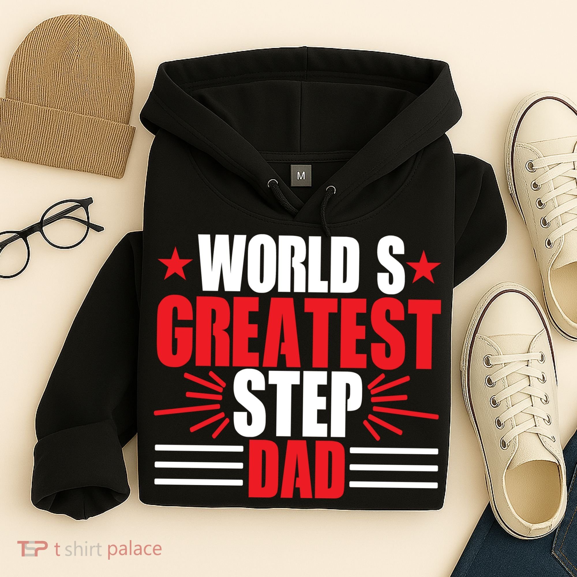 Father's Day Gift, World's Greatest Step Dad Plus Size Shirts For Dad Son Family Hoodie