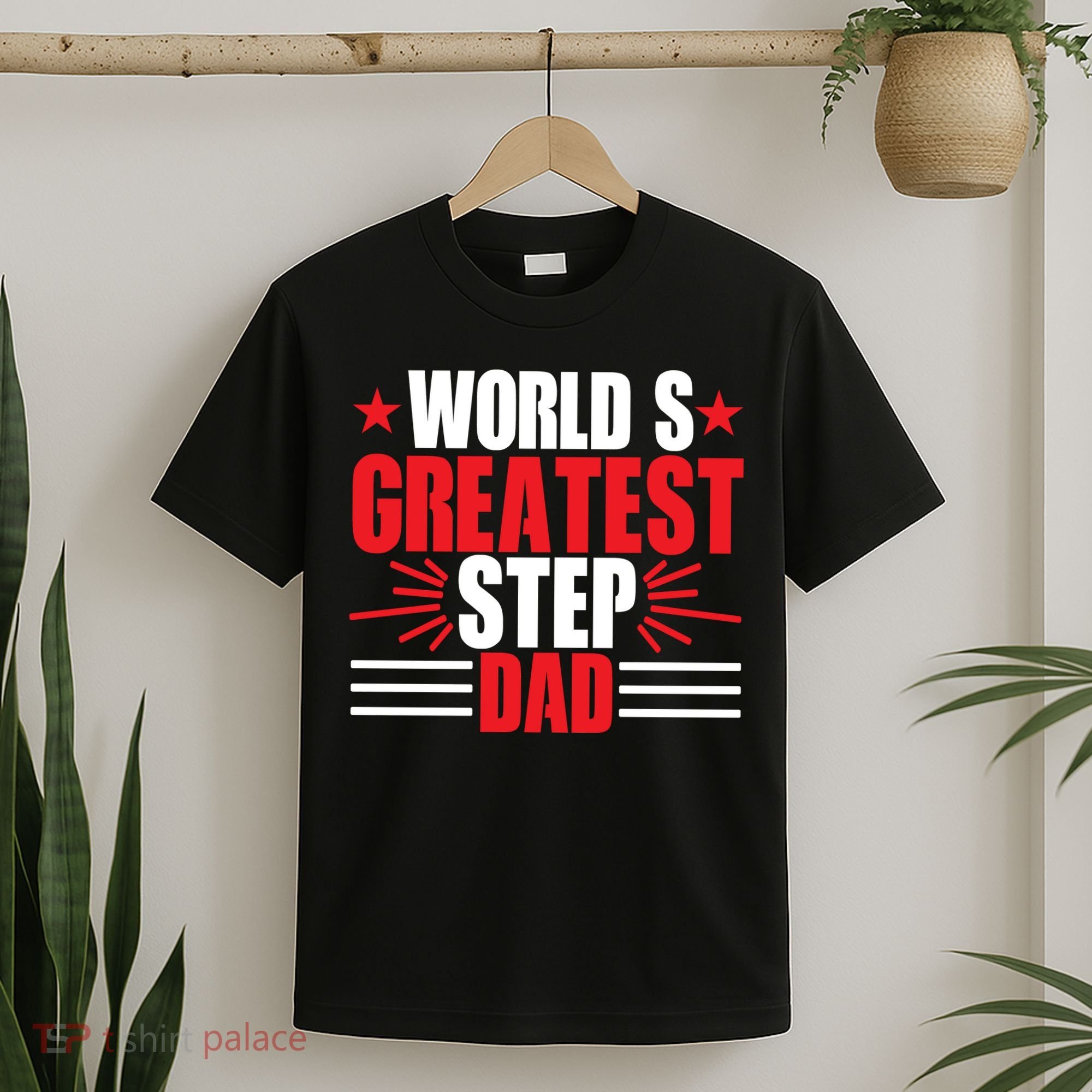 Father's Day Gift, World's Greatest Step Dad Plus Size Shirts For Dad Son Family T-Shirt