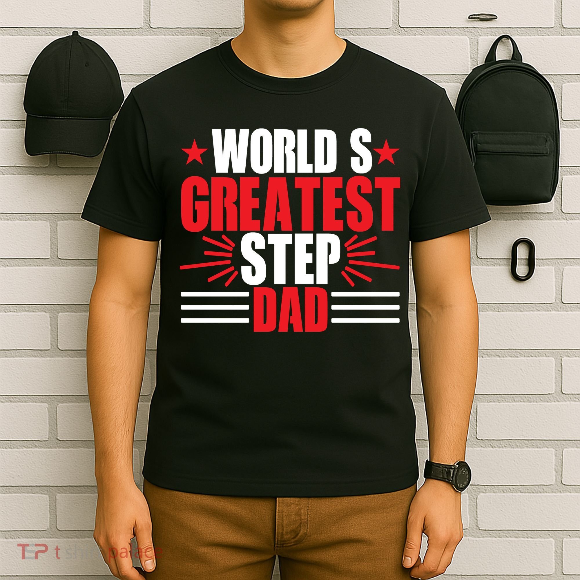 Father's Day Gift, World's Greatest Step Dad Plus Size Shirts For Dad Son Family T-Shirt