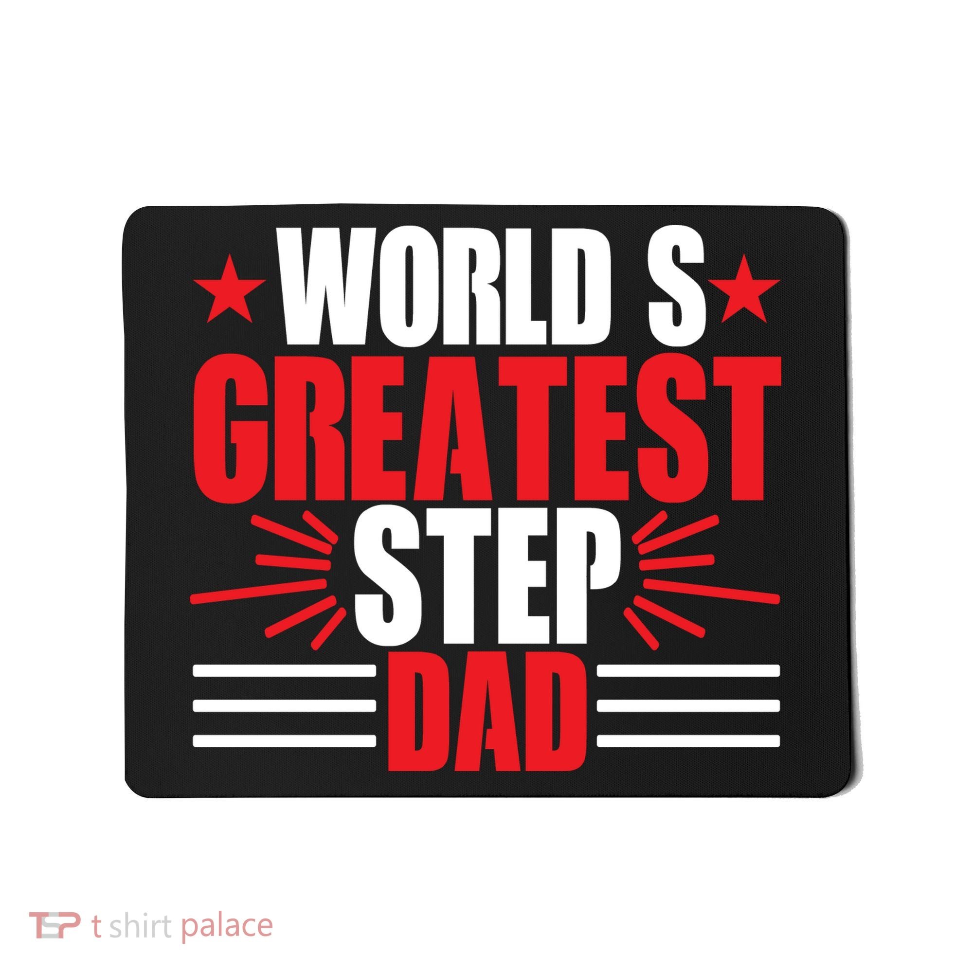Father's Day Gift, World's Greatest Step Dad Plus Size Shirts For Dad Son Family Mousepad