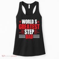 Father's Day Gift, World's Greatest Step Dad Plus Size Shirts For Dad Son Family Women's Tank Top thumb 0
