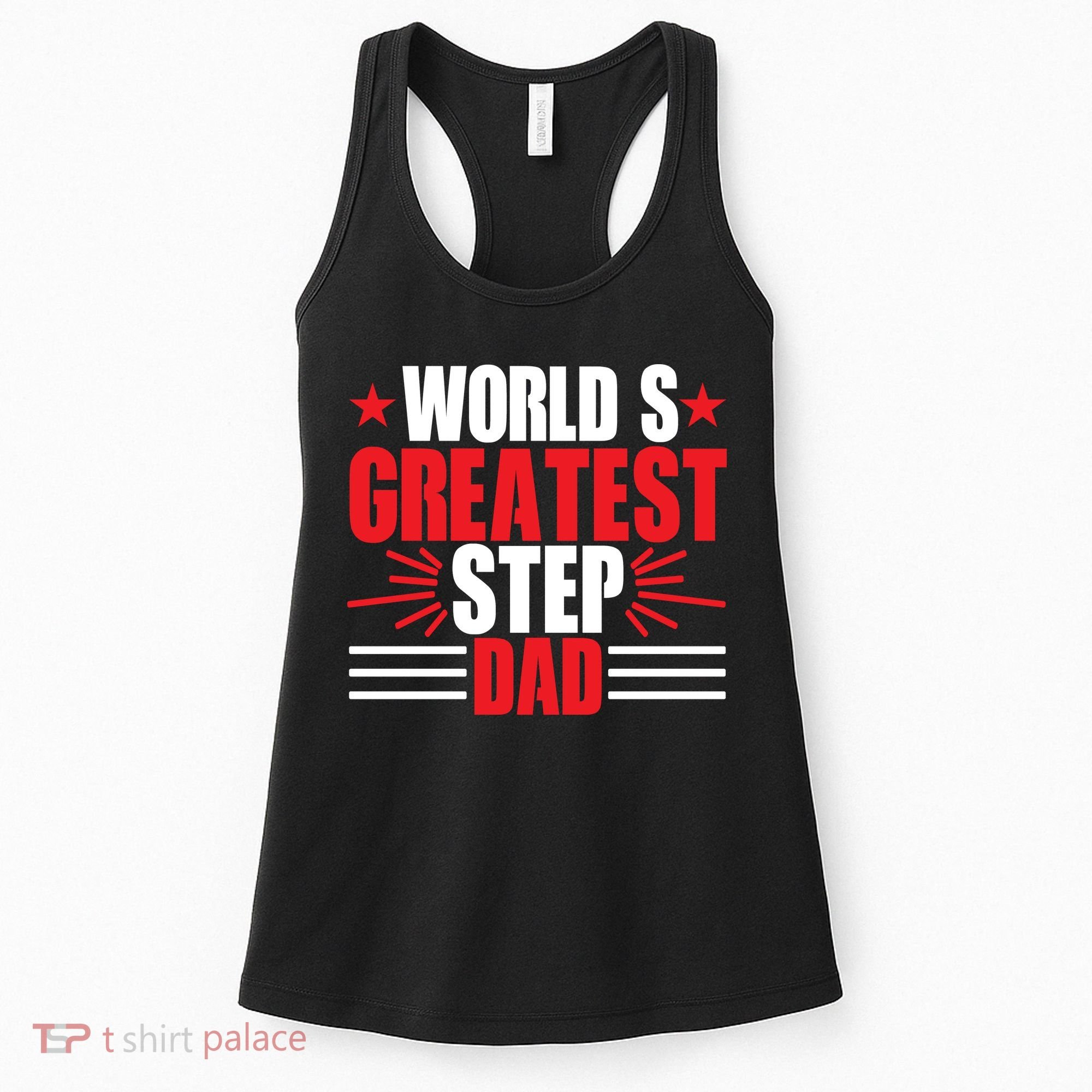 Father's Day Gift, World's Greatest Step Dad Plus Size Shirts For Dad Son Family Women's Tank Top