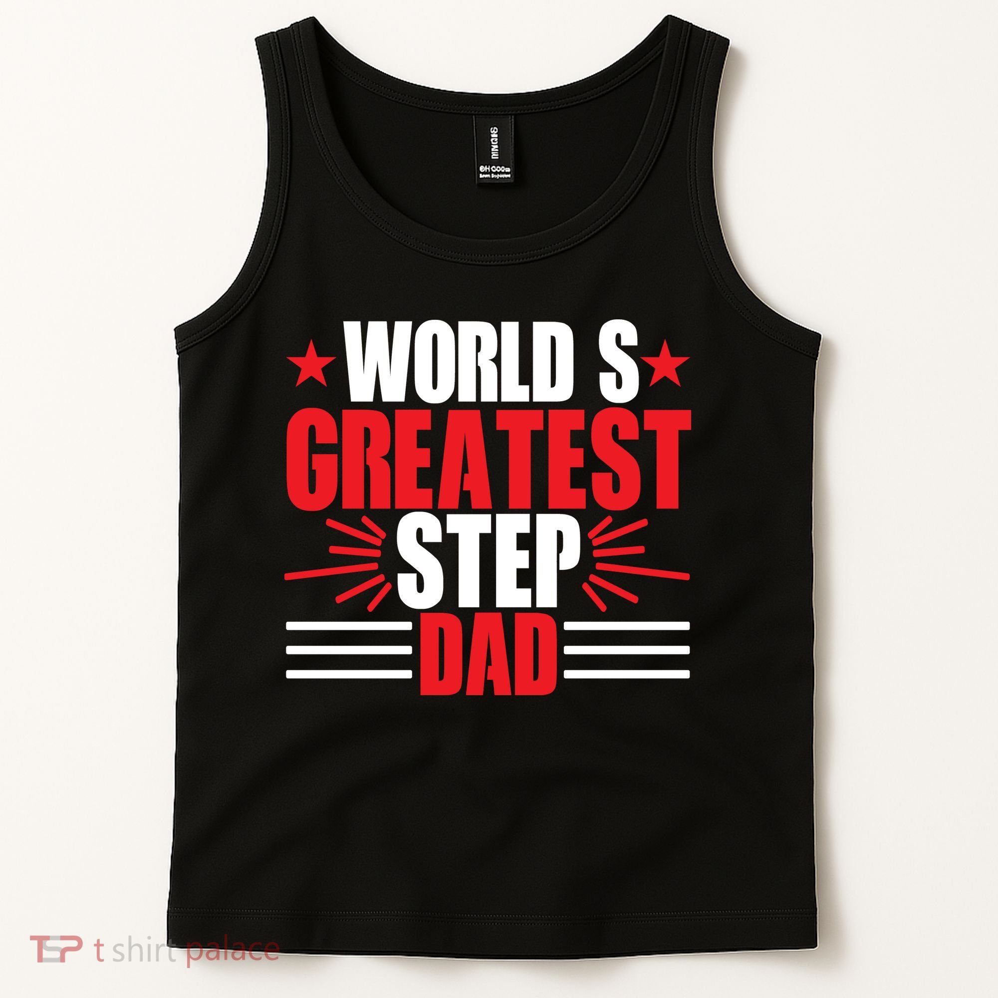 Father's Day Gift, World's Greatest Step Dad Plus Size Shirts For Dad Son Family Tank Top