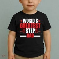 Father's Day Gift, World's Greatest Step Dad Plus Size Shirts For Dad Son Family Toddler T-Shirt thumb 2