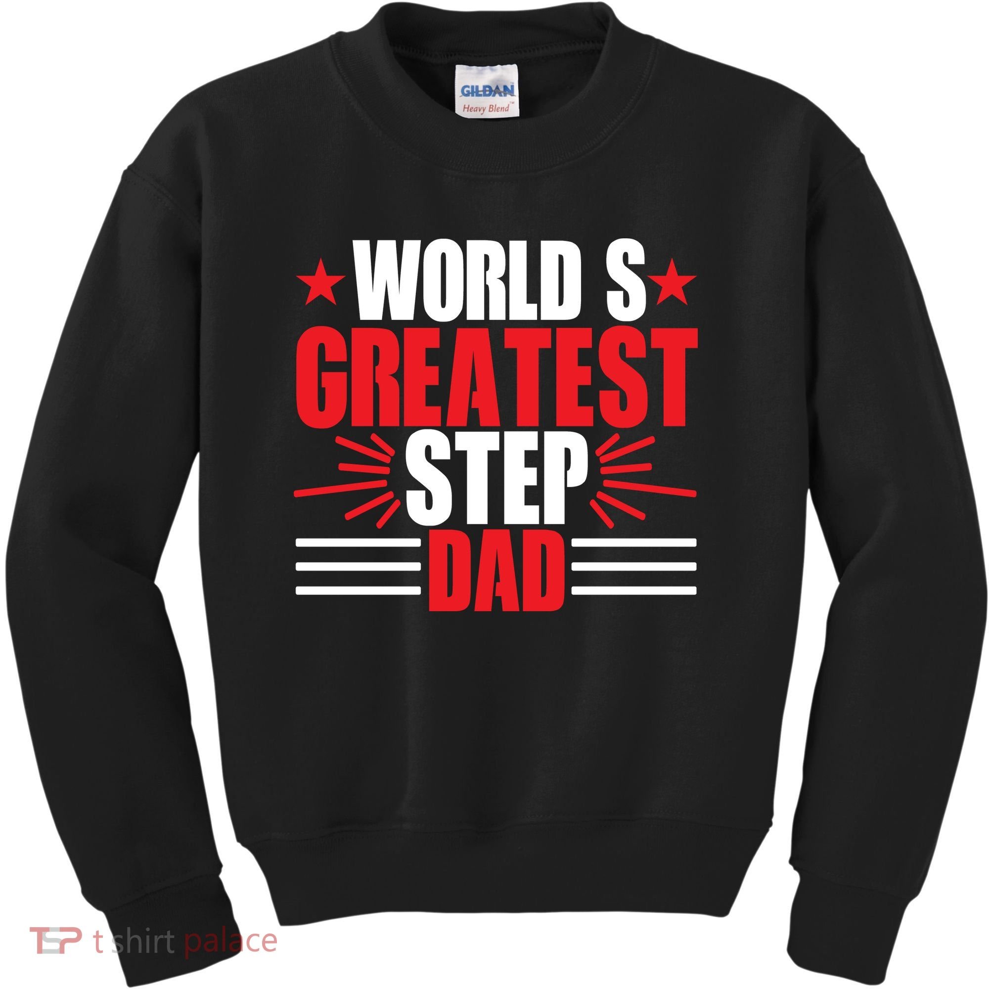 Father's Day Gift, World's Greatest Step Dad Plus Size Shirts For Dad Son Family Kids Sweatshirt