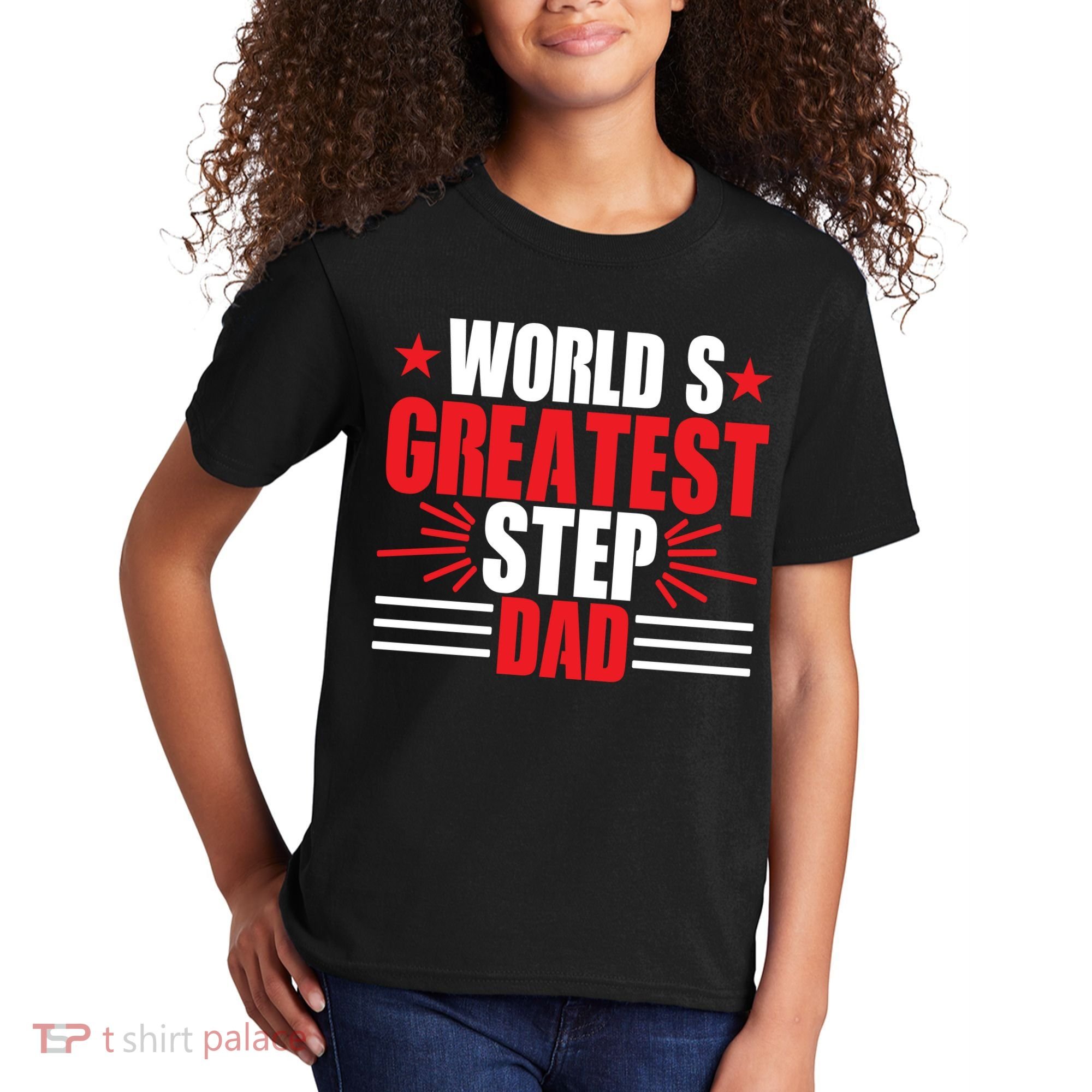 Father's Day Gift, World's Greatest Step Dad Plus Size Shirts For Dad Son Family Kids T-Shirt