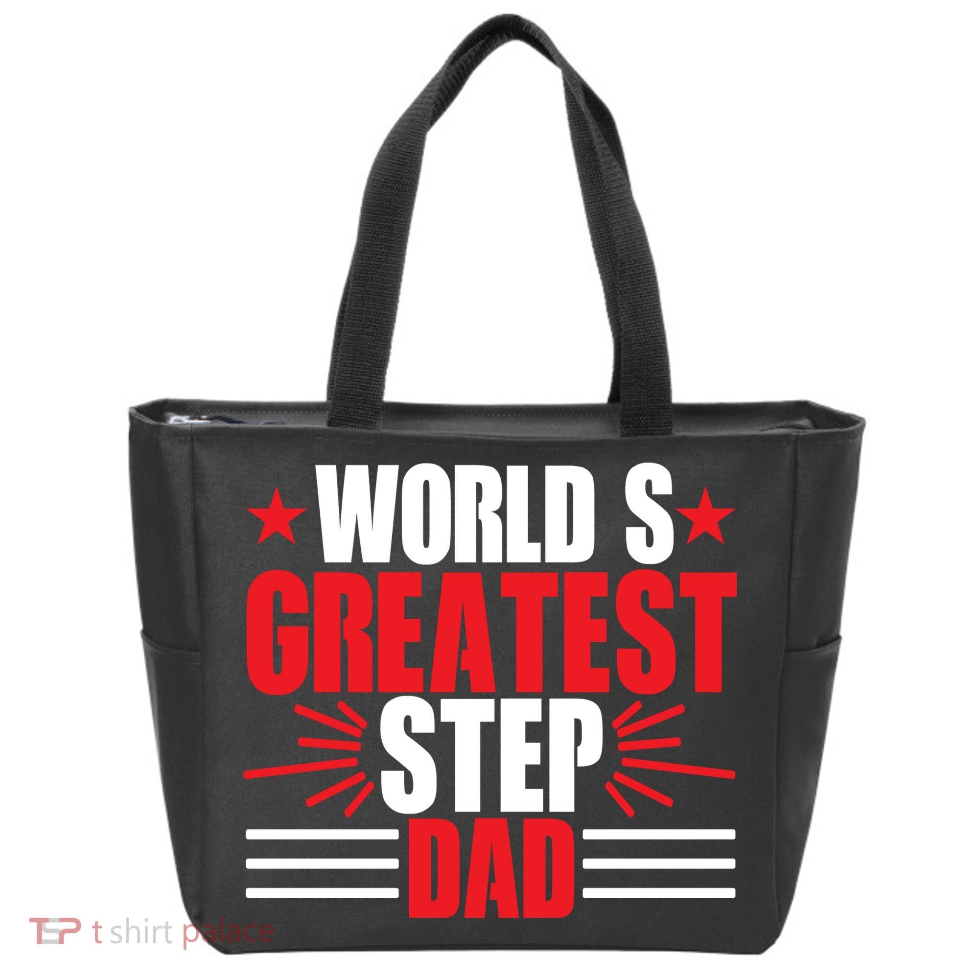 Father's Day Gift, World's Greatest Step Dad Plus Size Shirts For Dad Son Family Tote Bag