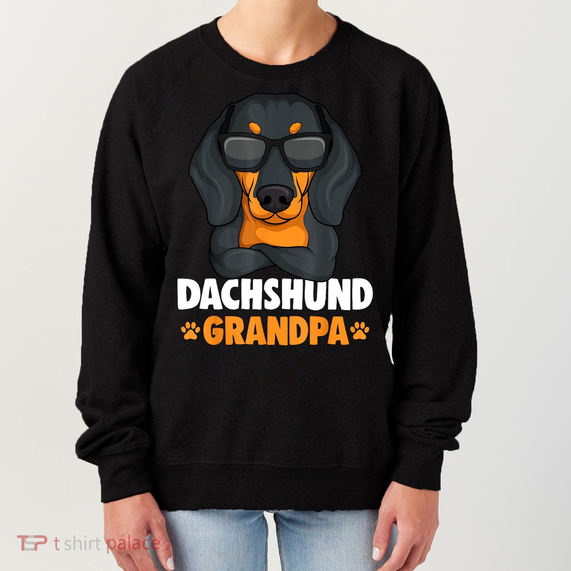 Funny Dachshund Grandpa Cute Weiner Dog Best Gift Women's Sweatshirt