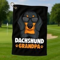 Funny Dachshund Grandpa Cute Weiner Dog Best Gift Golf Towel thumb 1