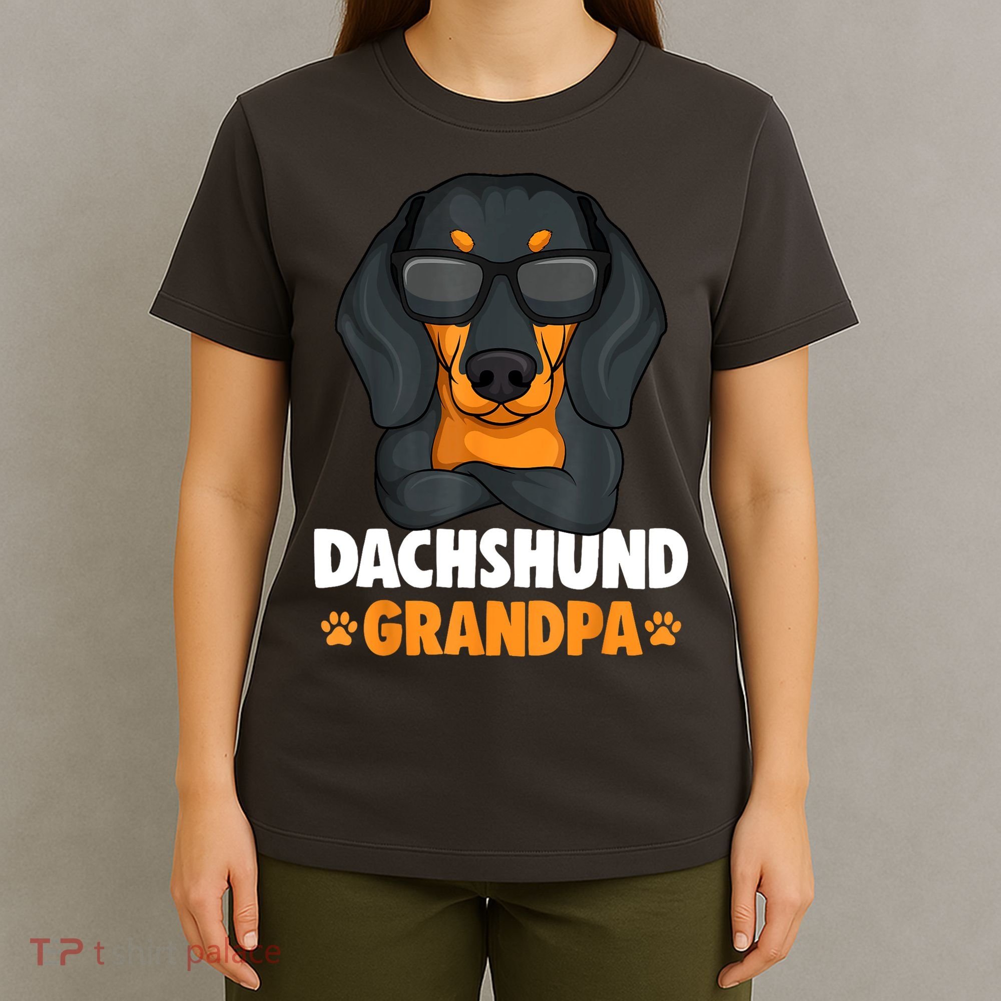 Funny Dachshund Grandpa Cute Weiner Dog Best Gift T-Shirt