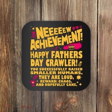 Fathers Day Gamer Dad Achievement Funny Lit RPG Gift Coaster