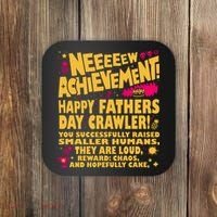 Fathers Day Gamer Dad Achievement Funny Lit RPG Gift Coaster thumb 0