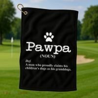 Funny Dog Grandpa Pawpa Defintion Golf Towel thumb 1