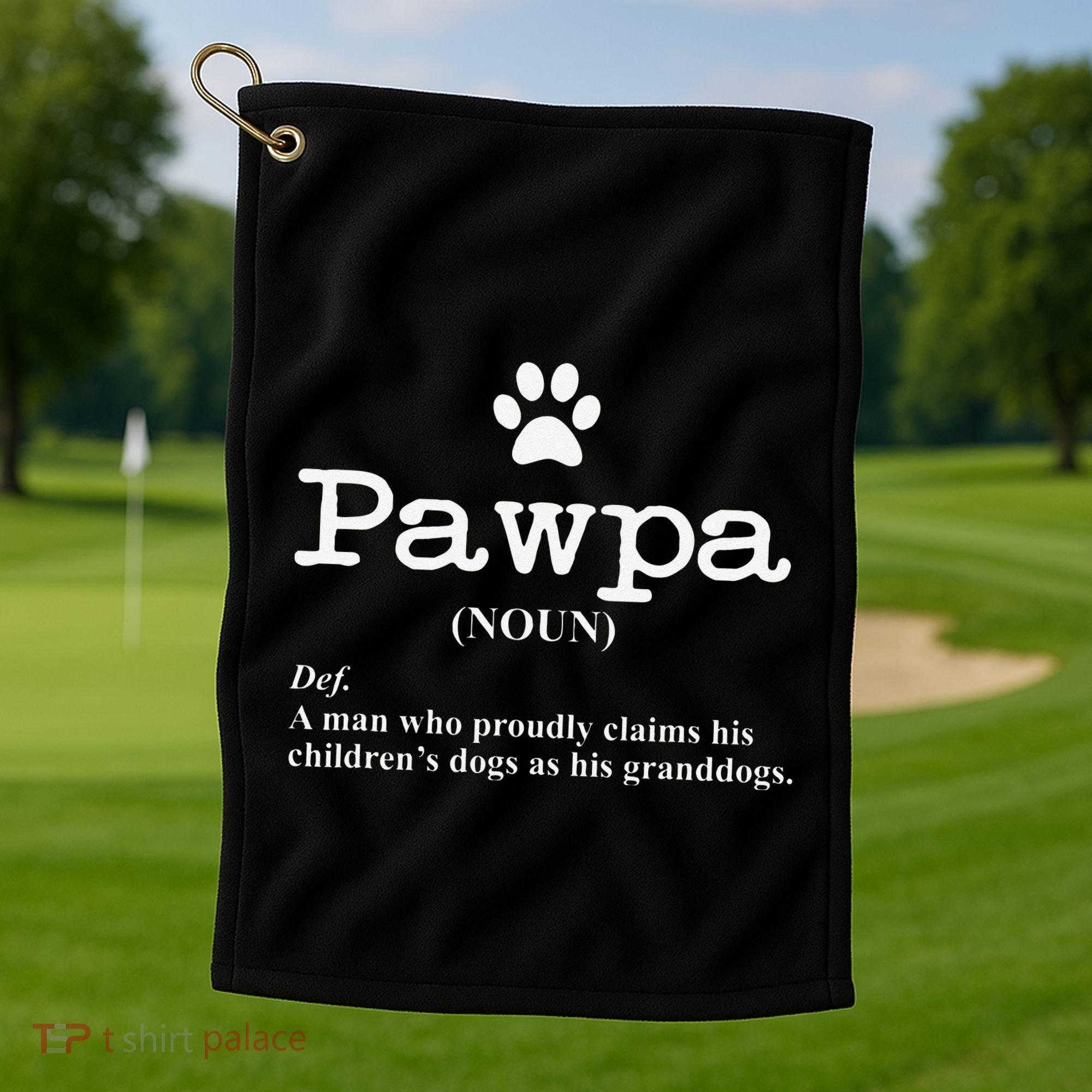 Funny Dog Grandpa Pawpa Defintion Golf Towel