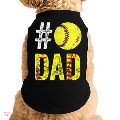 Fathers Day Gift Number One Softball Dad Cute Gift Doggie Tank